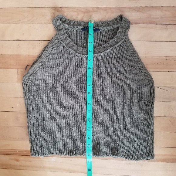 Vintage 1990s Y2K cropped knit tank top - Picture 4 of 5